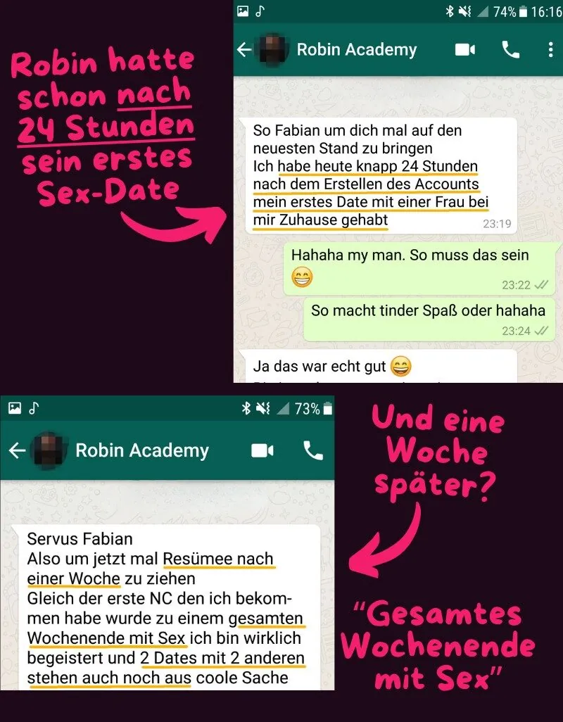 Robin – WhatsApp-Verlauf: erstes Sex-Date nach 24 Stunden
